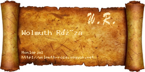 Wolmuth Róza névjegykártya